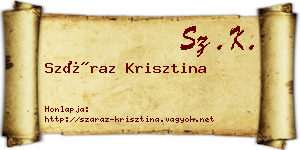 Száraz Krisztina névjegykártya