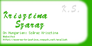 krisztina szaraz business card